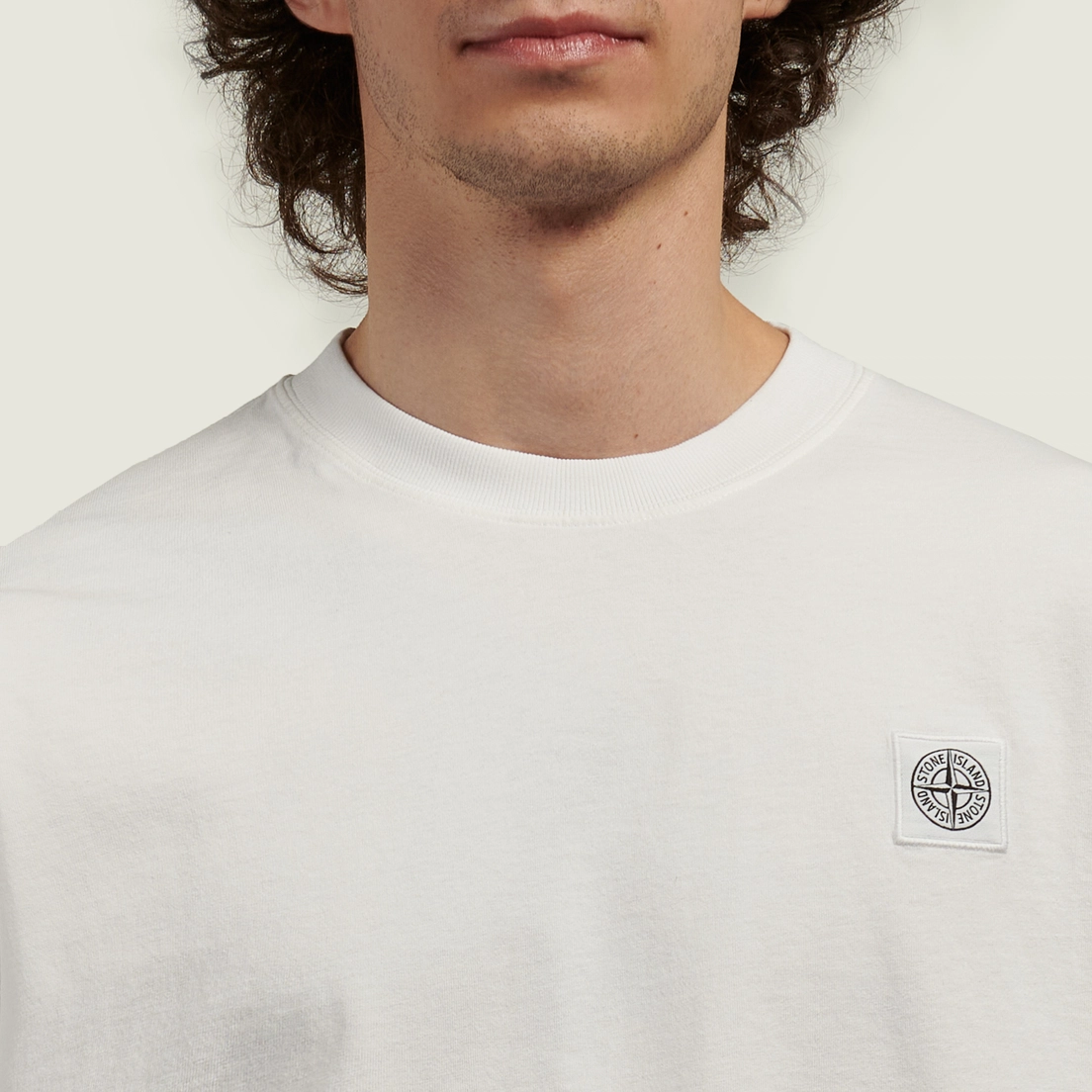 Stone Island Мужская футболка Combed Organic Cotton Jersey Compass Patch
