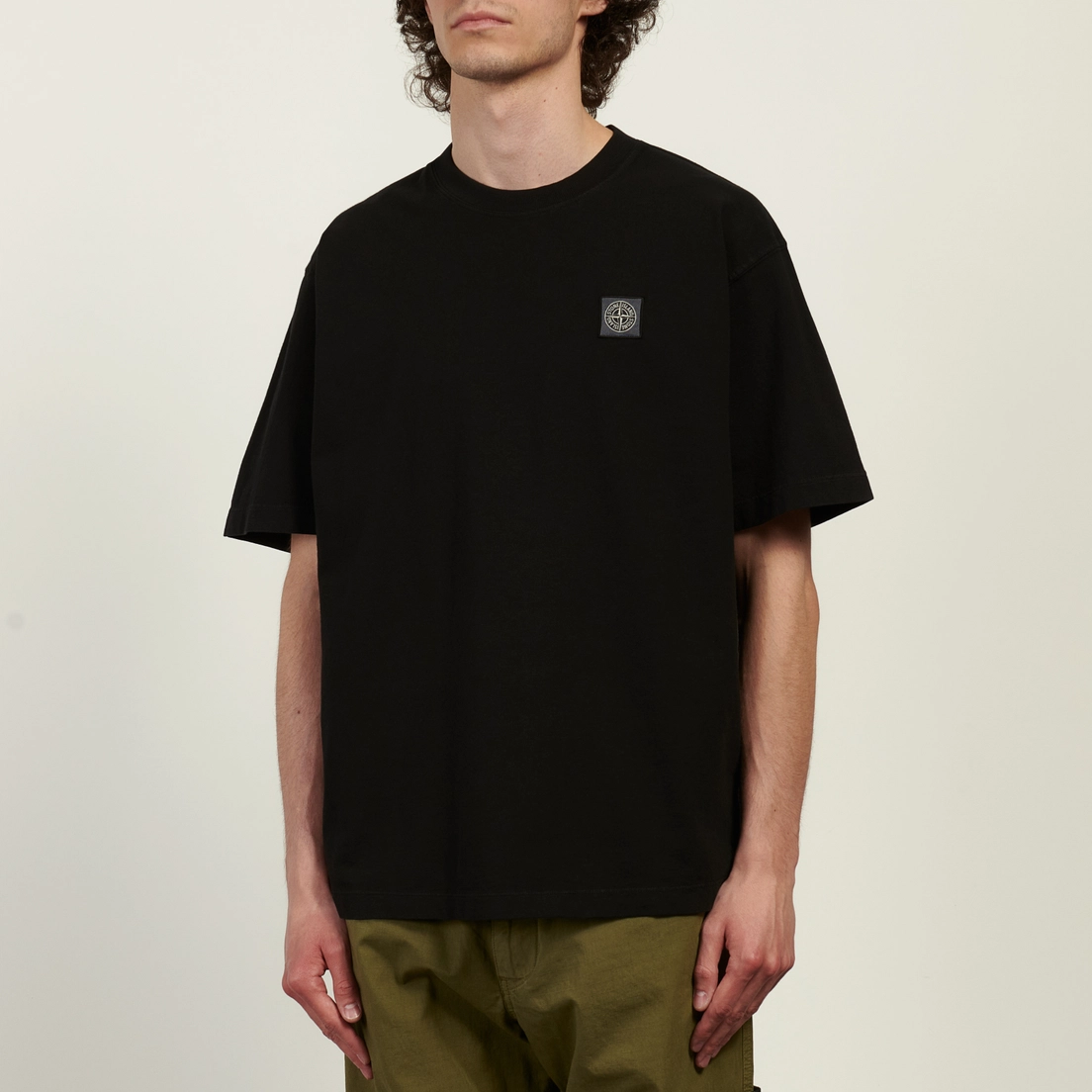 Stone Island Мужская футболка Combed Organic Cotton Jersey Compass Patch