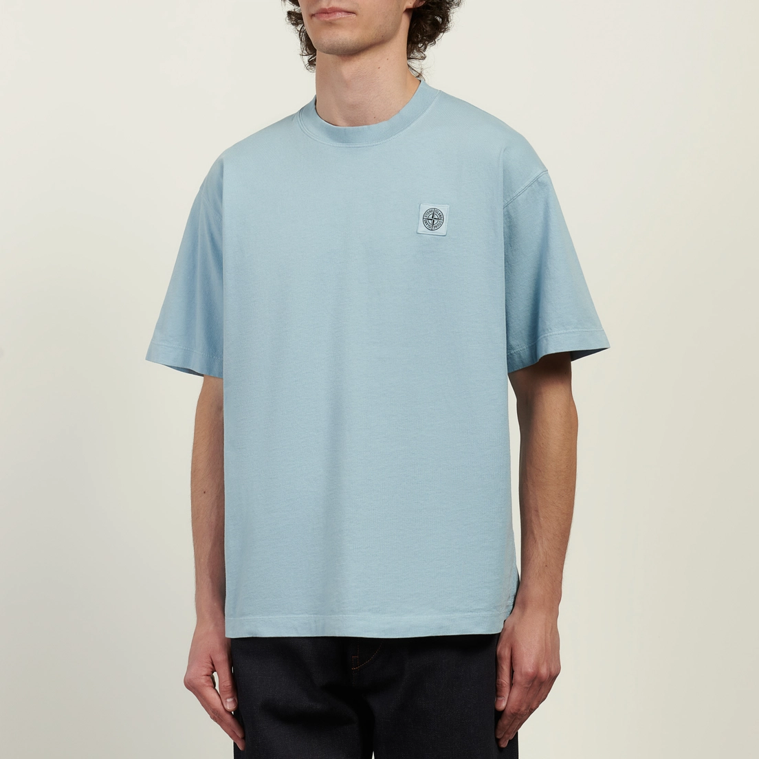 Stone Island Мужская футболка Combed Organic Cotton Jersey Compass Patch