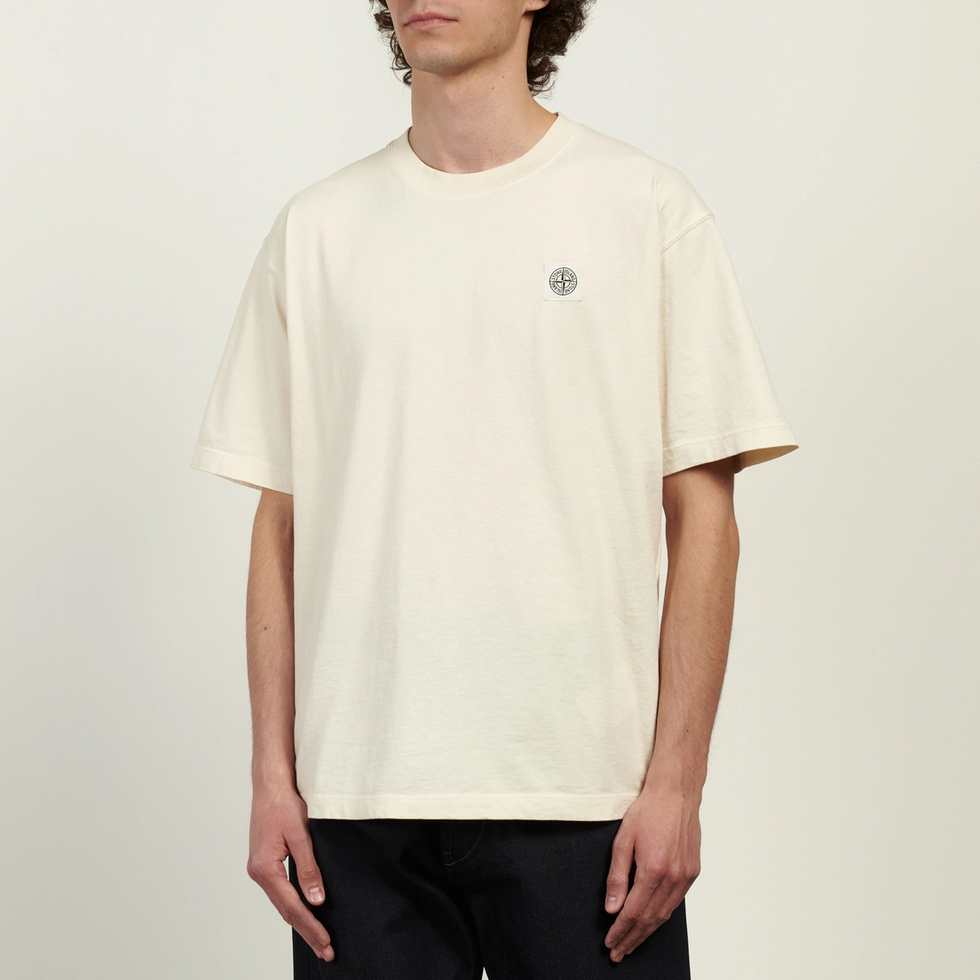 Stone Island Мужская футболка Combed Organic Cotton Jersey Compass Patch