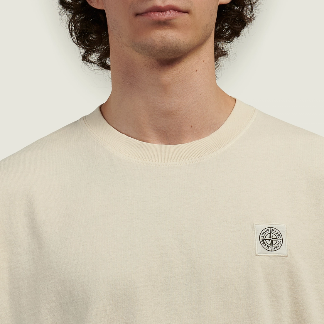 Stone Island Мужская футболка Combed Organic Cotton Jersey Compass Patch