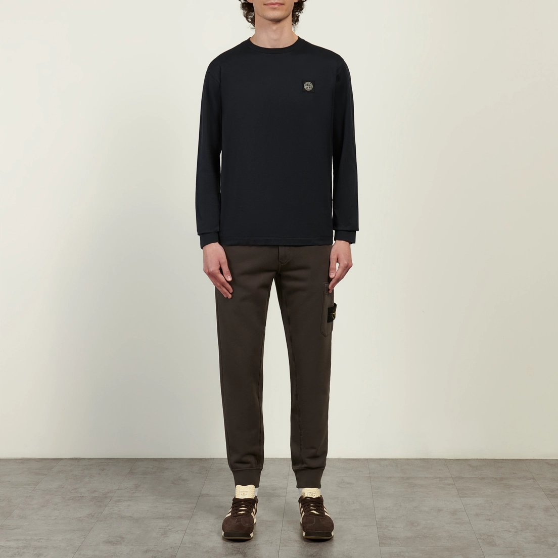 Stone Island Мужской лонгслив 60/2 Cotton Jersey Slim Compass Patch