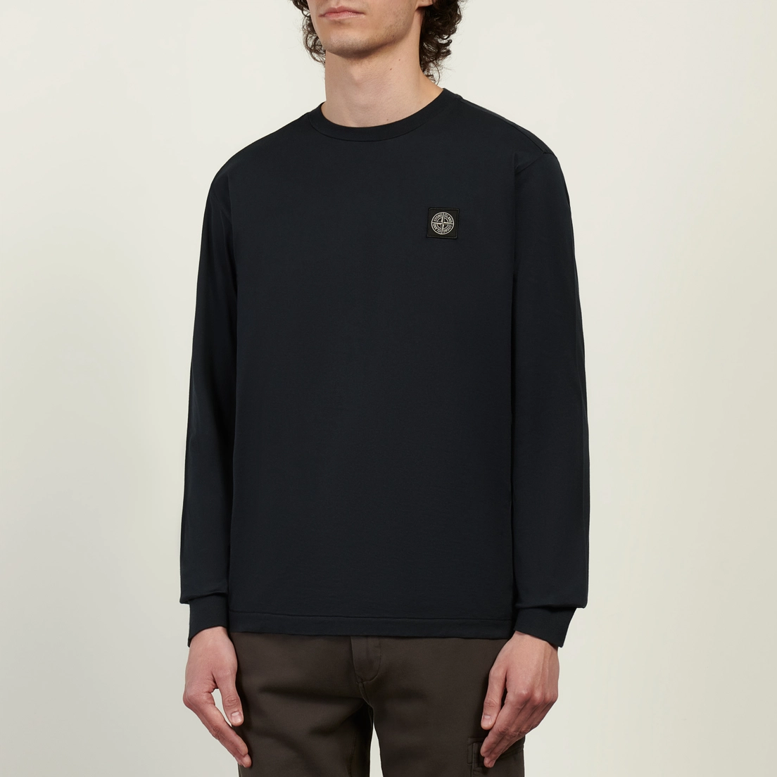 Stone Island Мужской лонгслив 60/2 Cotton Jersey Slim Compass Patch