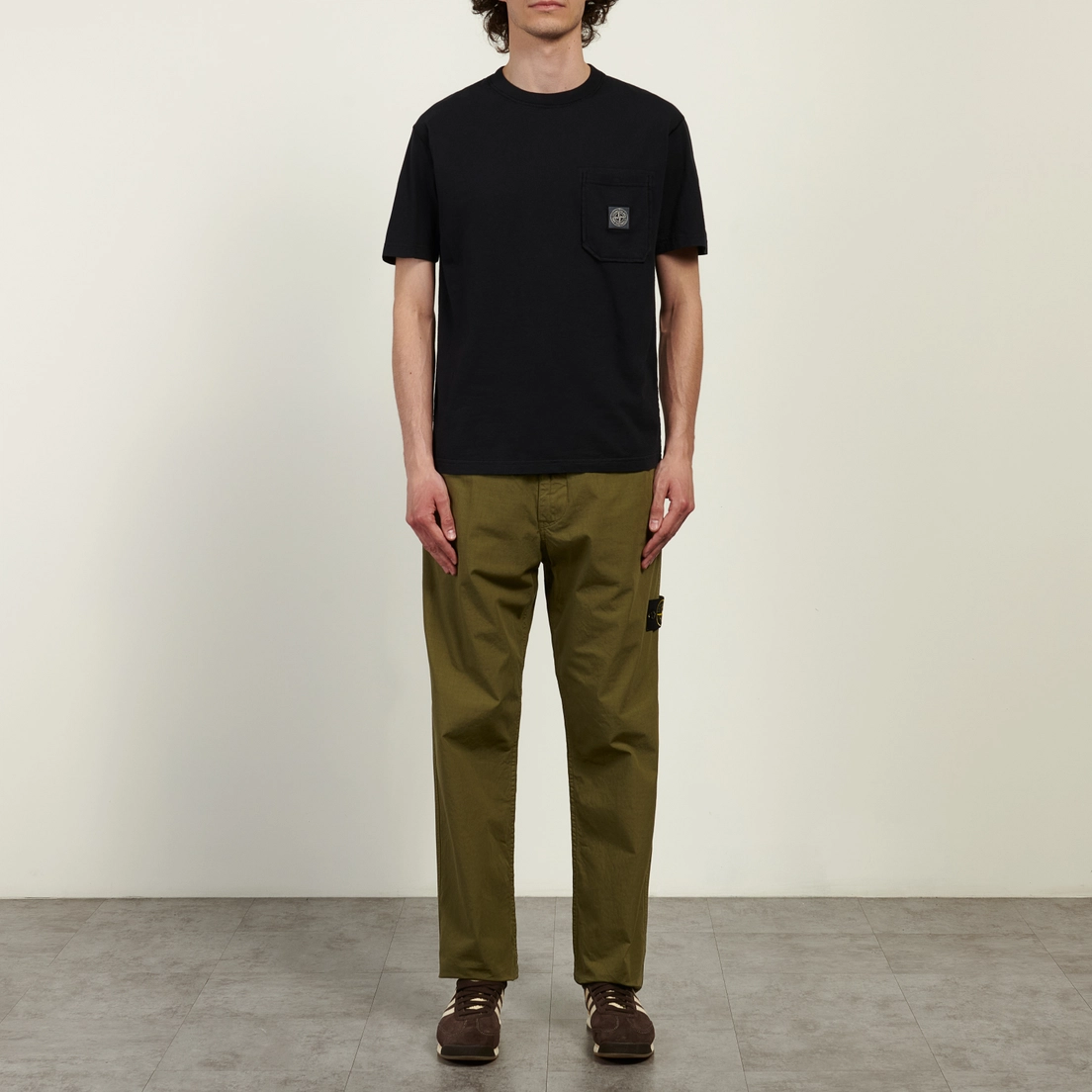 Stone Island Мужская футболка Organic Cotton Jersey Fissato Effect Compass Patch