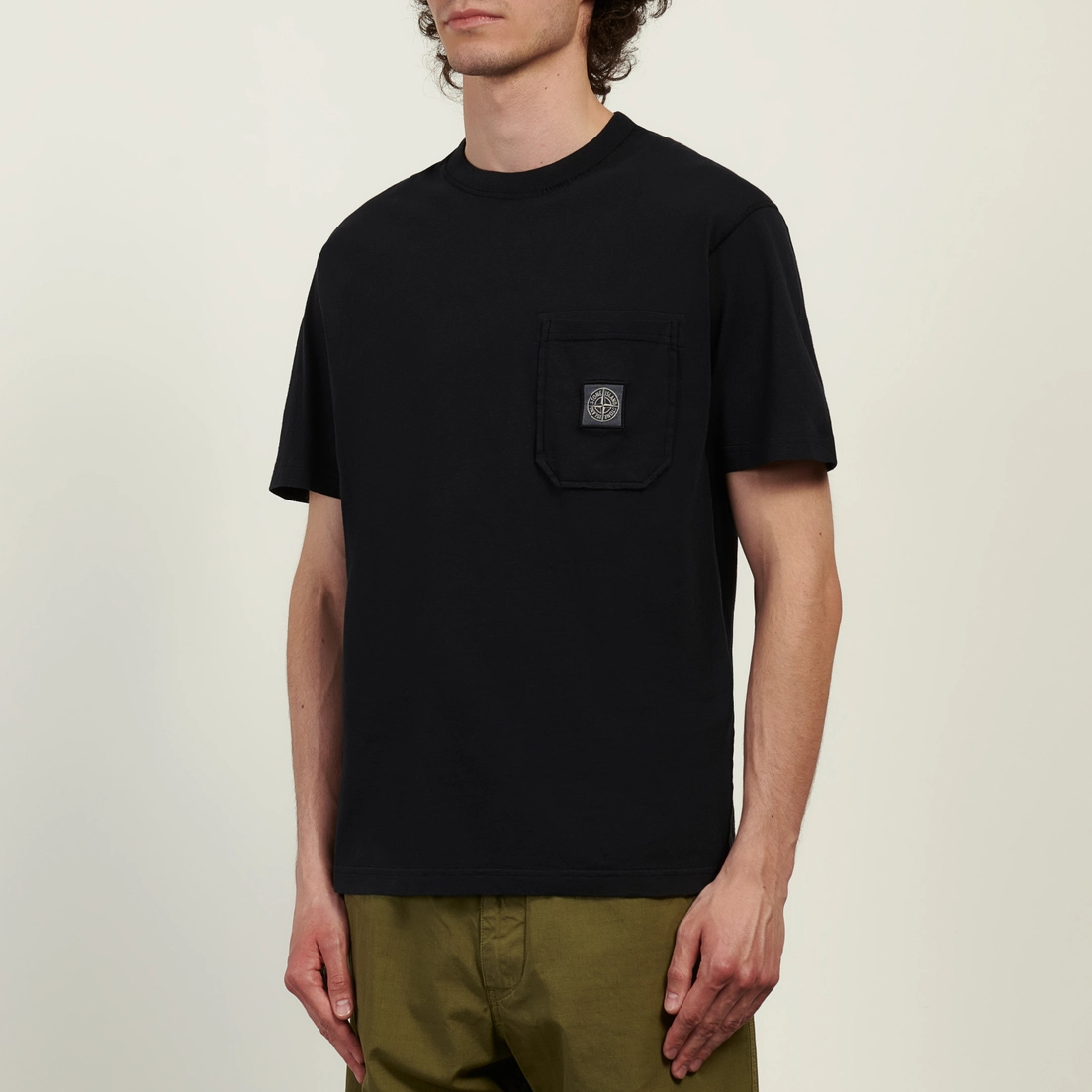 Stone Island Мужская футболка Organic Cotton Jersey Fissato Effect Compass Patch