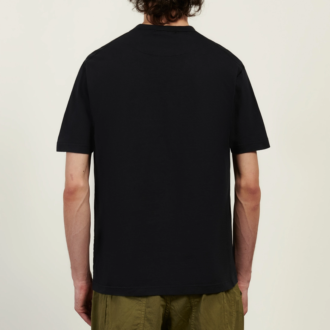 Stone Island Мужская футболка Organic Cotton Jersey Fissato Effect Compass Patch