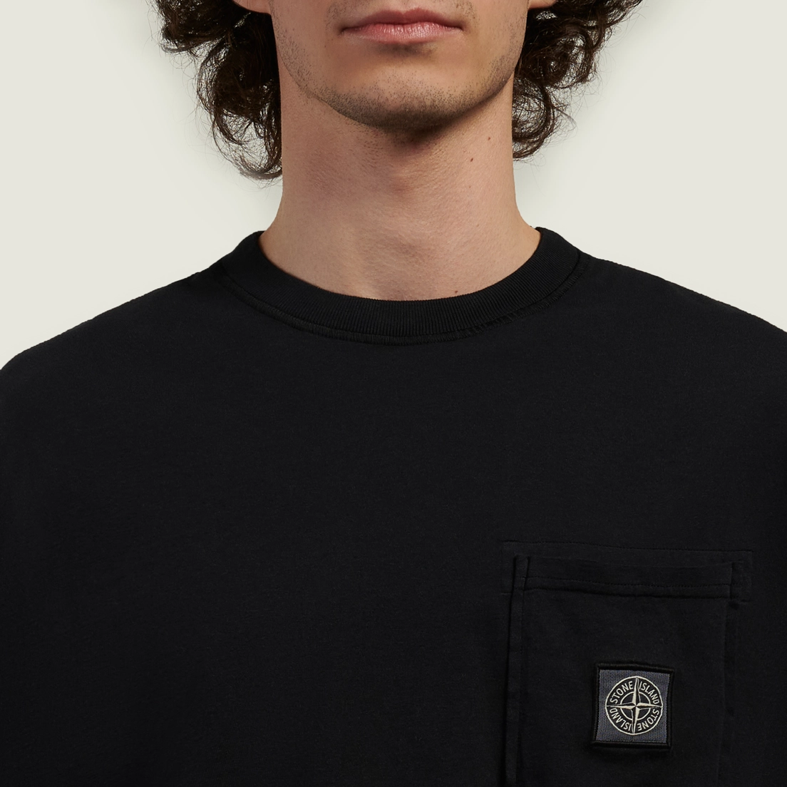 Stone Island Мужская футболка Organic Cotton Jersey Fissato Effect Compass Patch