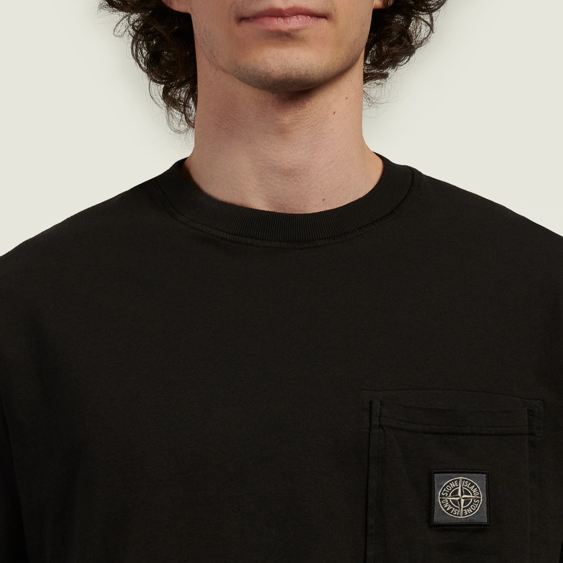 Stone Island Мужская футболка Organic Cotton Jersey Fissato Effect Compass Patch