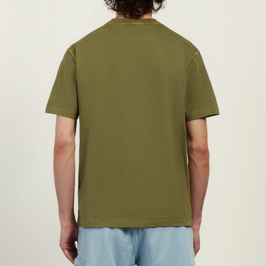 Stone Island Мужская футболка Organic Cotton Jersey Fissato Effect Compass Patch