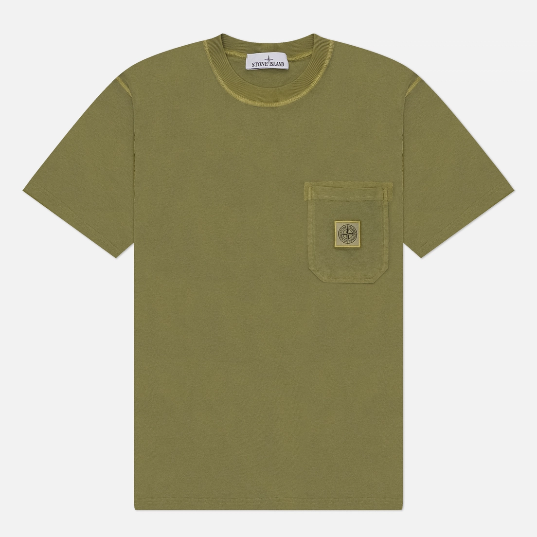 Stone Island Мужская футболка Organic Cotton Jersey Fissato Effect Compass Patch
