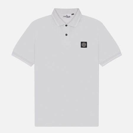 Мужское поло Stone Island Organic Cotton Pique With Stretch Slim, цвет голубой, размер XXL