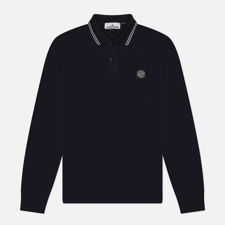 Мужской лонгслив Stone Island Organic Cotton Pique With Stretch Slim Polo, цвет синий, размер M