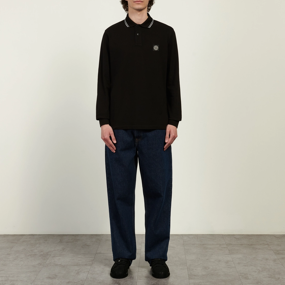 Stone Island Мужской лонгслив Organic Cotton Pique With Stretch Slim Polo