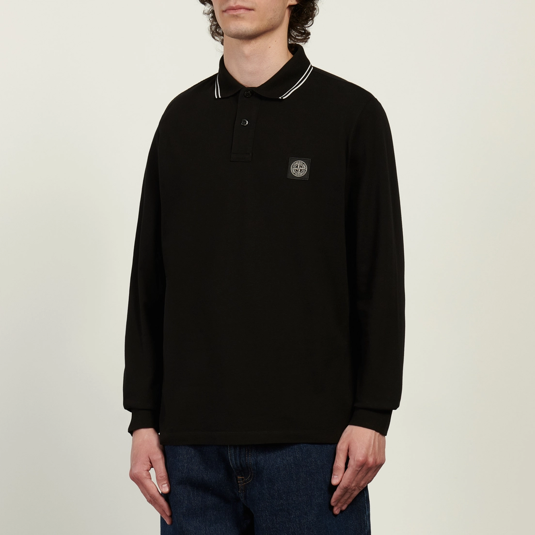 Stone Island Мужской лонгслив Organic Cotton Pique With Stretch Slim Polo