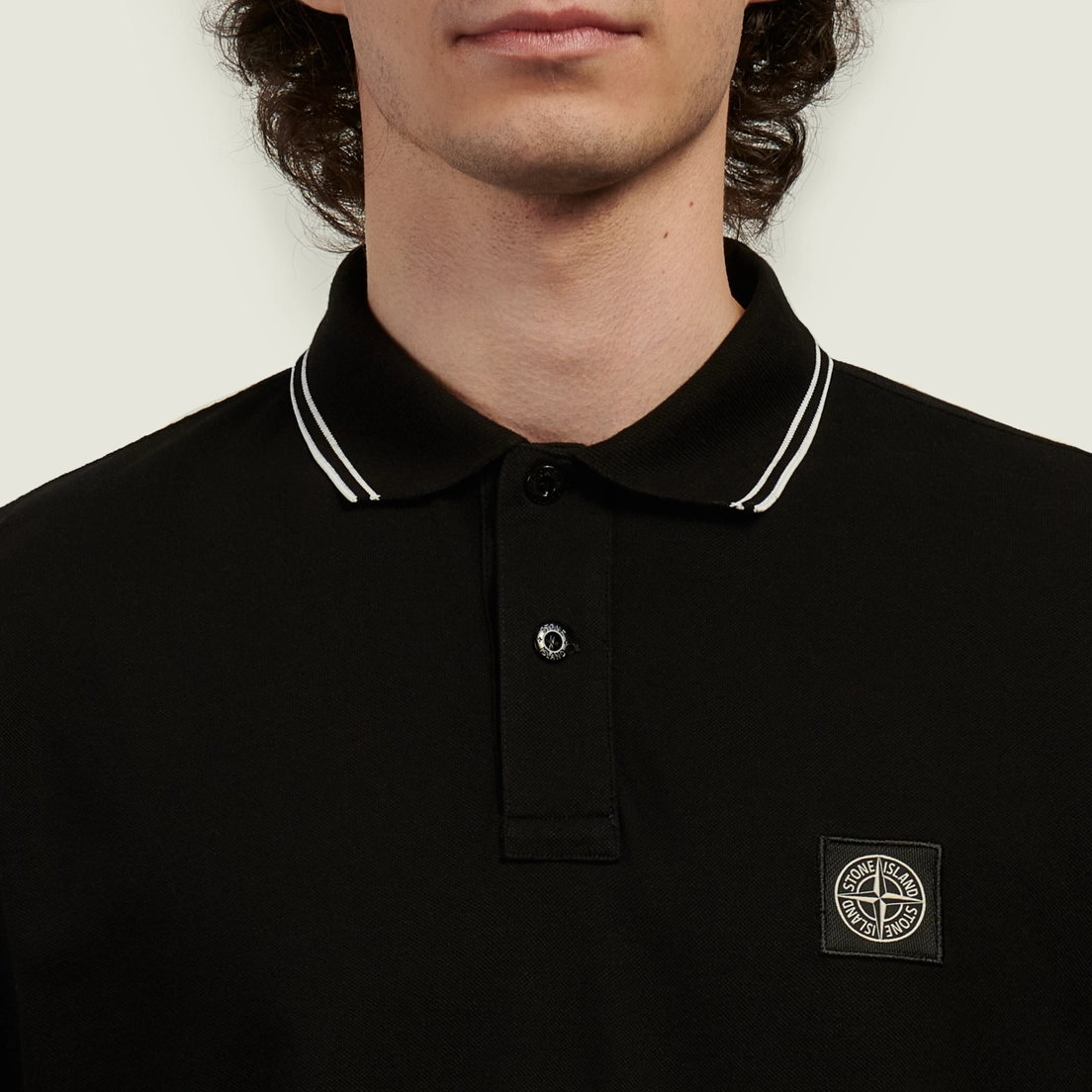 Stone Island Мужской лонгслив Organic Cotton Pique With Stretch Slim Polo