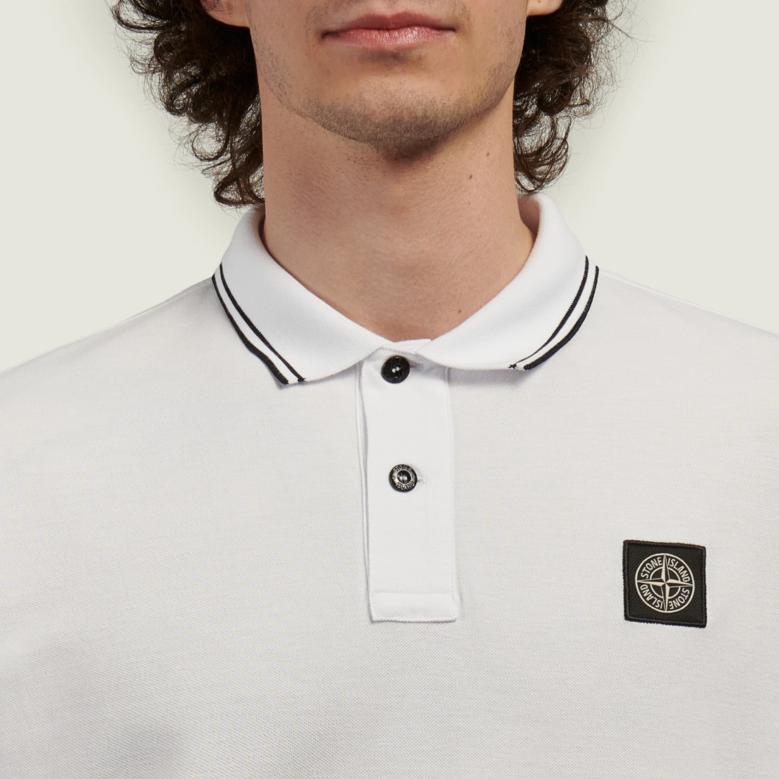 Stone Island Мужской лонгслив Organic Cotton Pique With Stretch Slim Polo