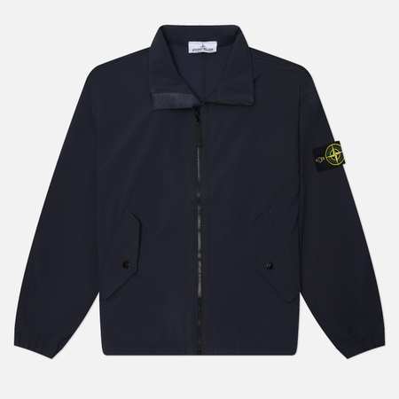 Мужская куртка ветровка Stone Island Light Soft Shell-R E.Dye Stand Collar, цвет синий, размер XL