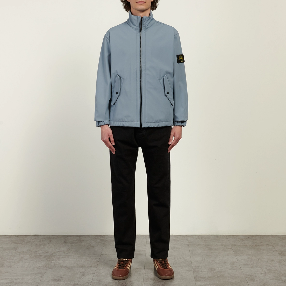 Stone Island Мужская куртка ветровка Light Soft Shell-R E.Dye Stand Collar