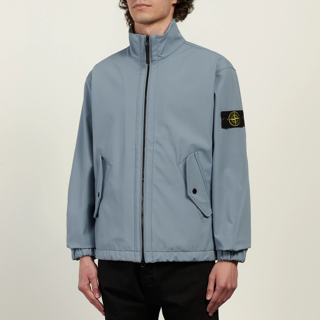 Stone Island Мужская куртка ветровка Light Soft Shell-R E.Dye Stand Collar