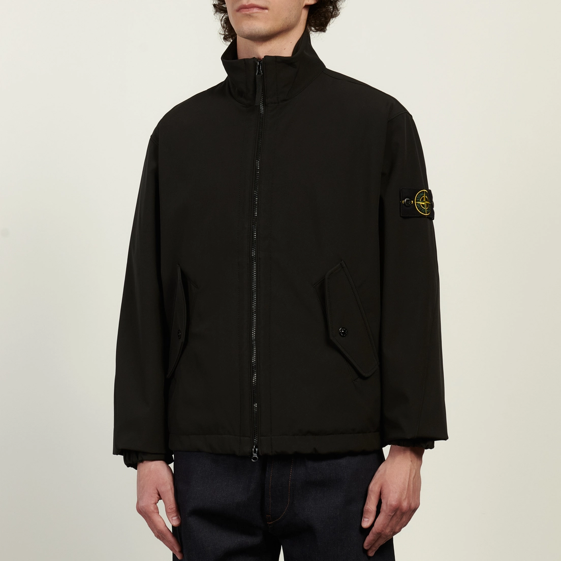 Stone Island Мужская куртка ветровка Light Soft Shell-R E.Dye Stand Collar