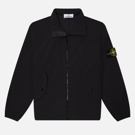 Мужская куртка ветровка Stone Island Light Soft Shell-R E.Dye Stand Collar, цвет чёрный, размер M