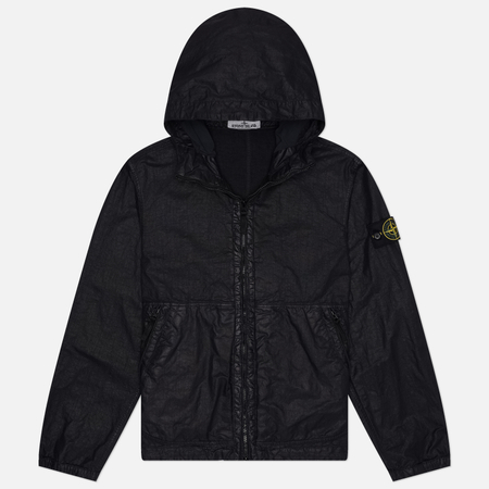 Мужская куртка ветровка Stone Island Organic-Look Nylon Panama-TC, цвет чёрный, размер L