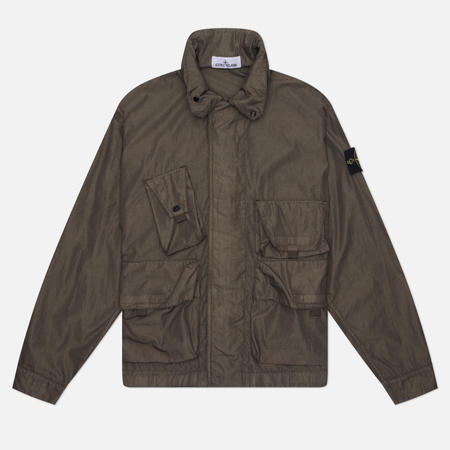 Мужская куртка ветровка Stone Island Cotton Nylon Micro Ripstop Field, цвет серый, размер L