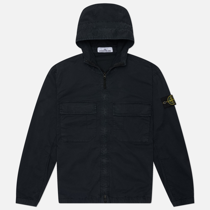 Мужская куртка ветровка Stone Island Stretch Organic Cotton Twill Hooded