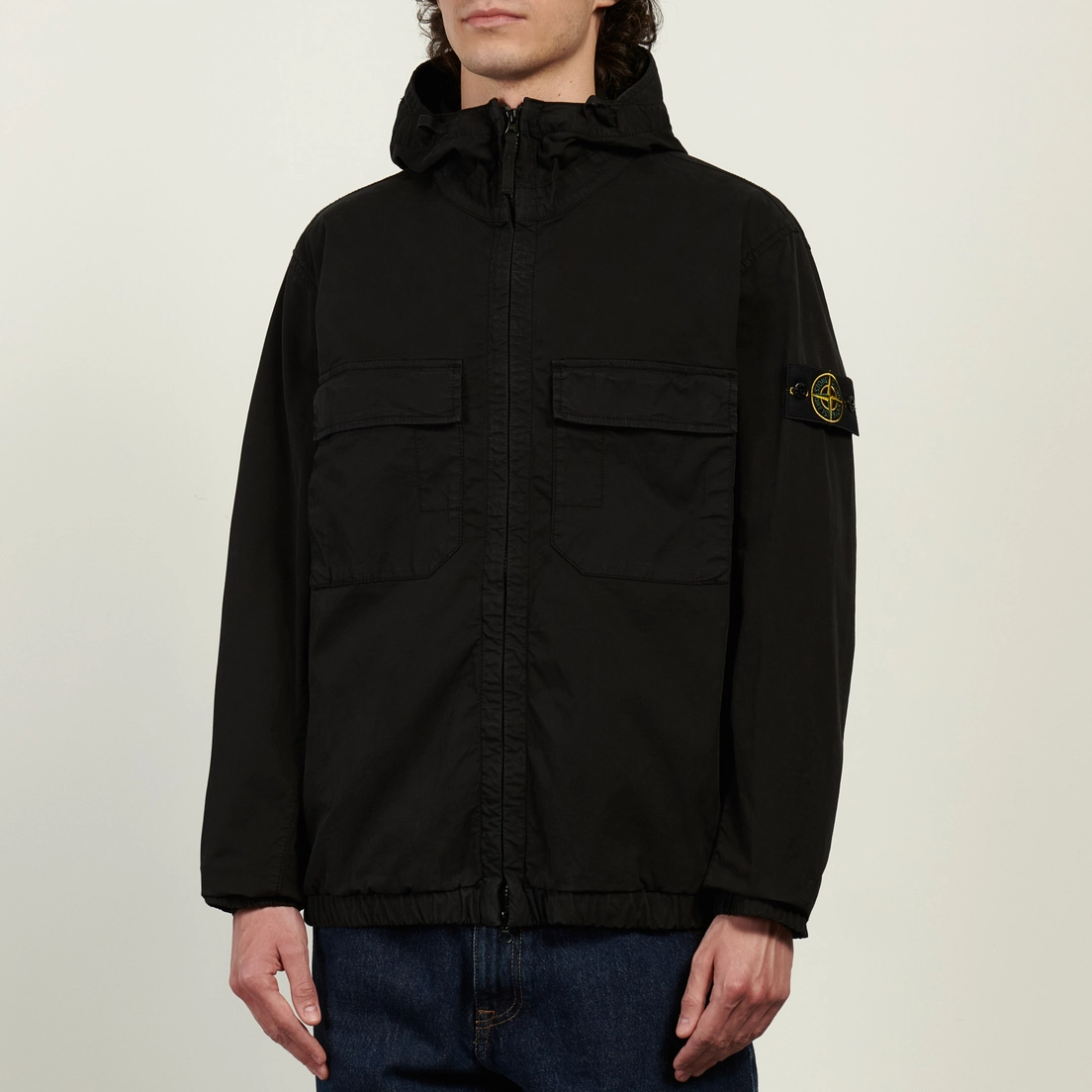 Stone Island Мужская куртка ветровка Stretch Organic Cotton Twill Hooded