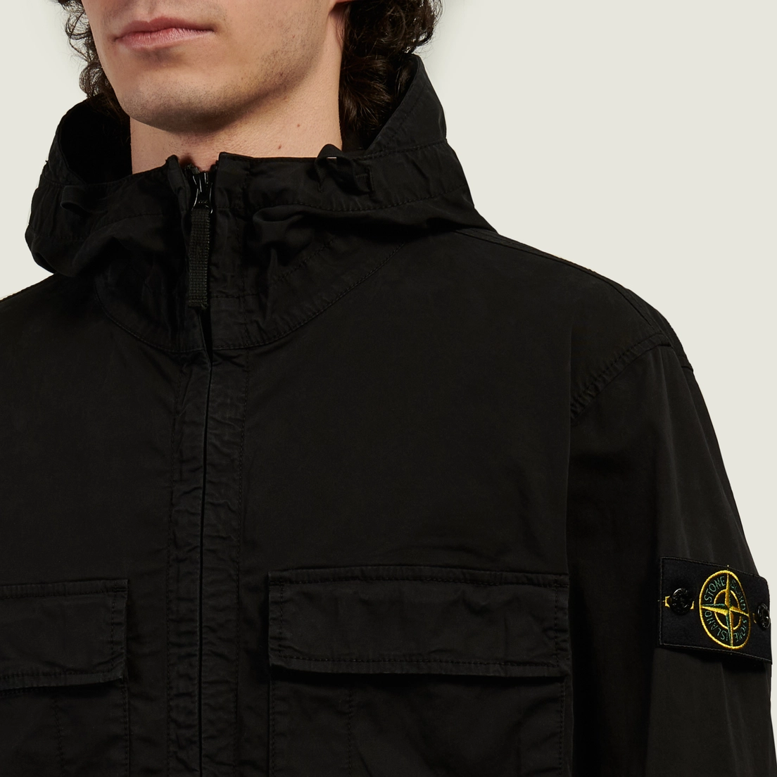 Stone Island Мужская куртка ветровка Stretch Organic Cotton Twill Hooded