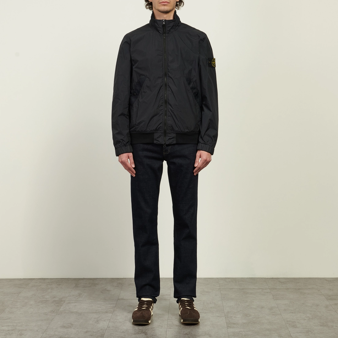 Stone Island Мужская куртка ветровка Crinkle Reps NY Stand Collar