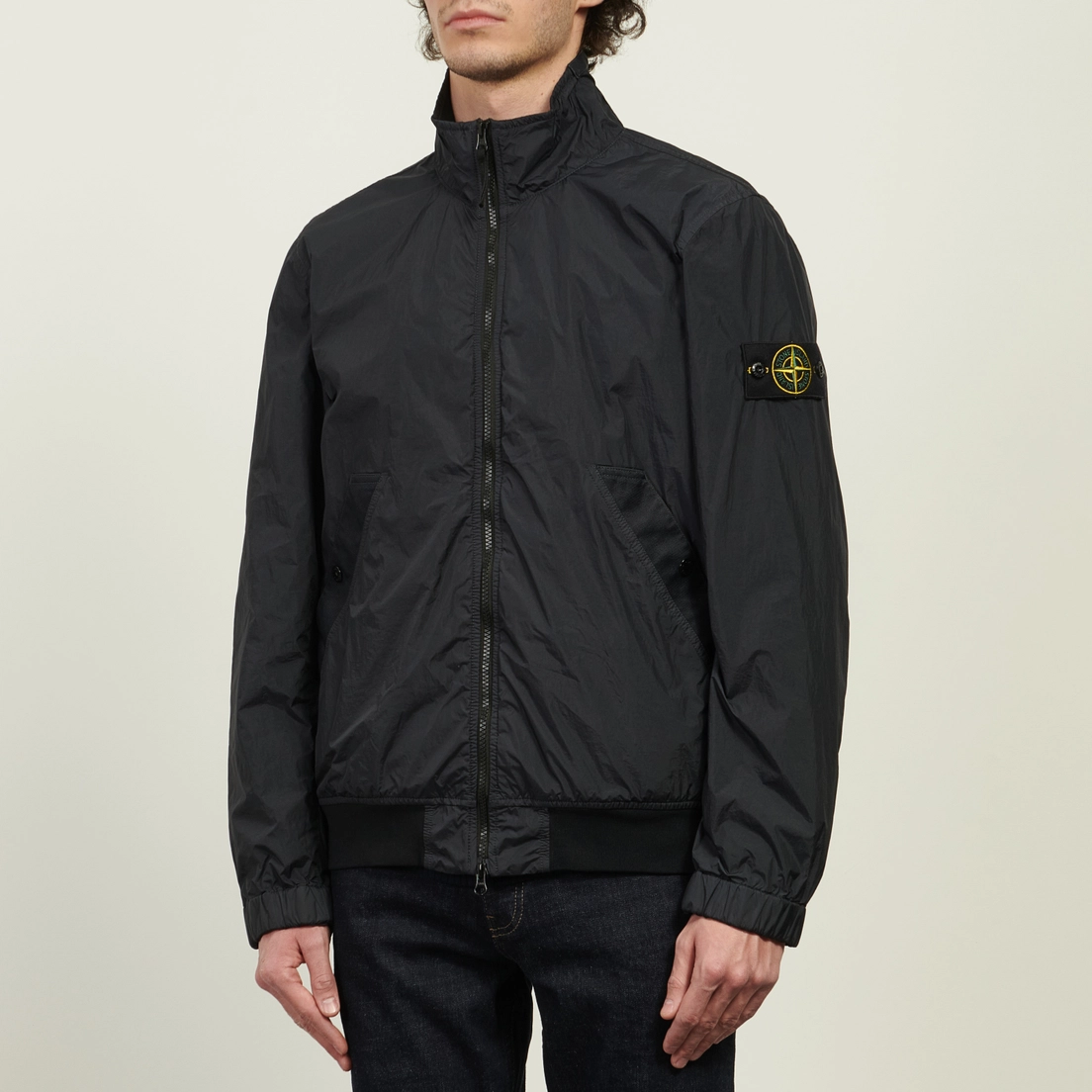 Stone Island Мужская куртка ветровка Crinkle Reps NY Stand Collar