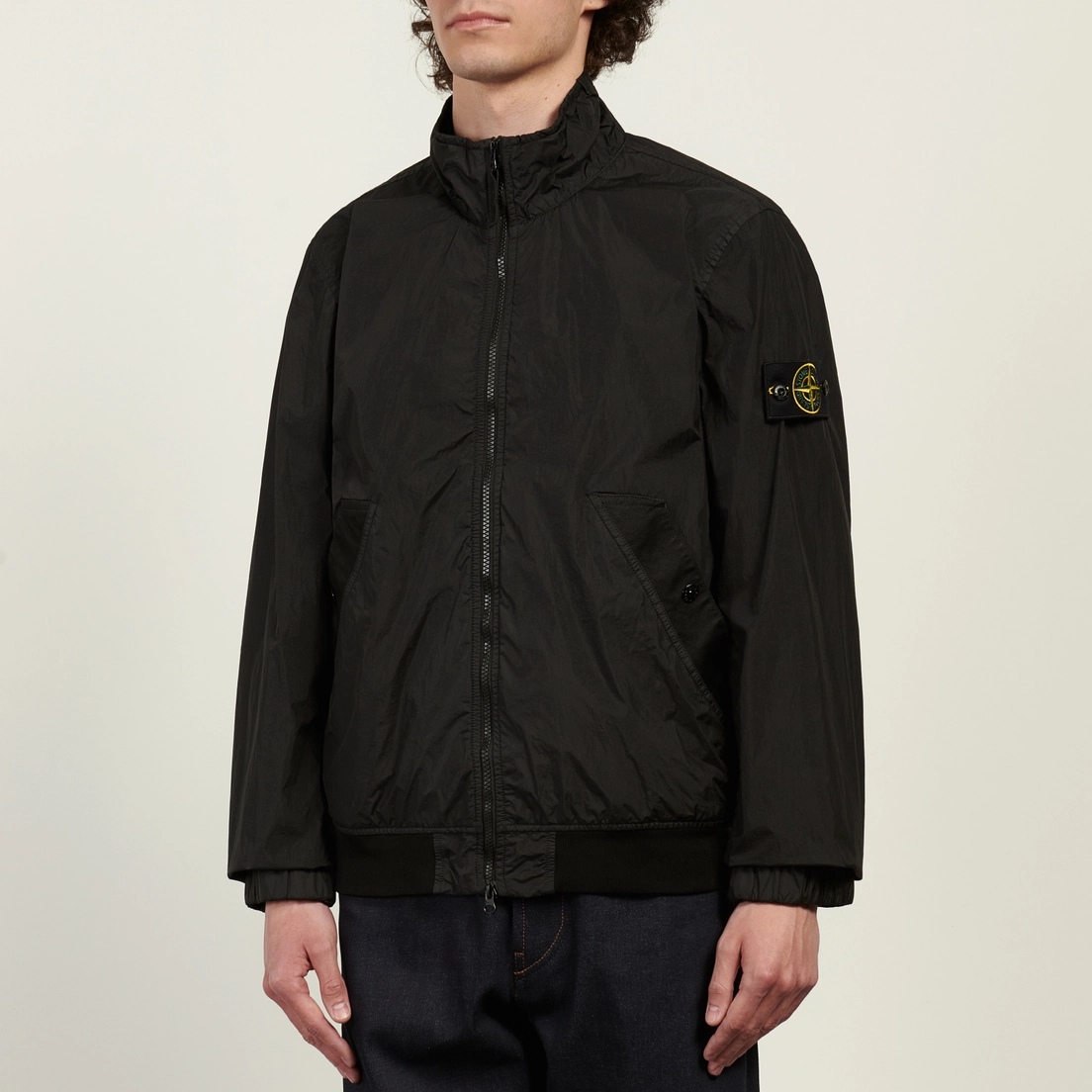 Stone Island Мужская куртка ветровка Crinkle Reps NY Stand Collar