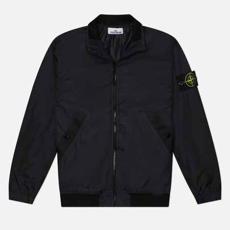 Мужская куртка ветровка Stone Island Crinkle Reps NY Stand Collar, цвет чёрный, размер M