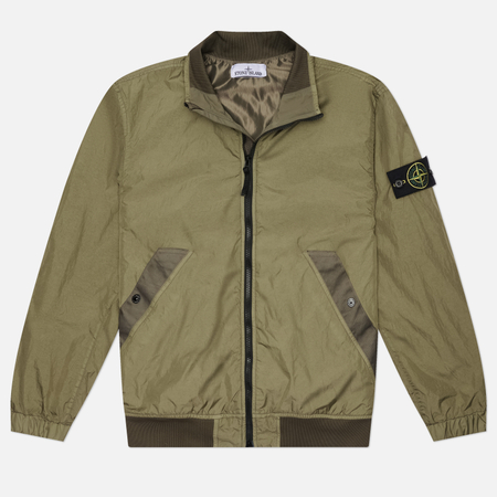 Мужская куртка ветровка Stone Island Crinkle Reps NY Stand Collar, цвет оливковый, размер XXL