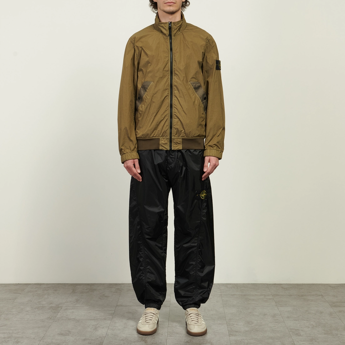 Stone Island Мужская куртка ветровка Crinkle Reps NY Stand Collar