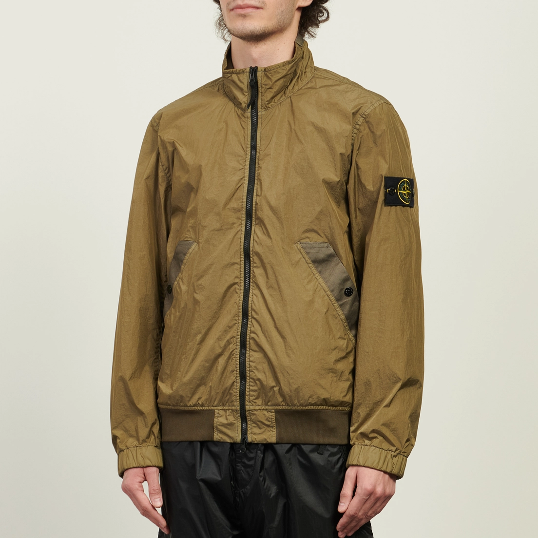 Stone Island Мужская куртка ветровка Crinkle Reps NY Stand Collar