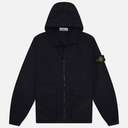 Мужская куртка ветровка Stone Island Nylon Smerigliato-TC Hooded, цвет чёрный, размер XL