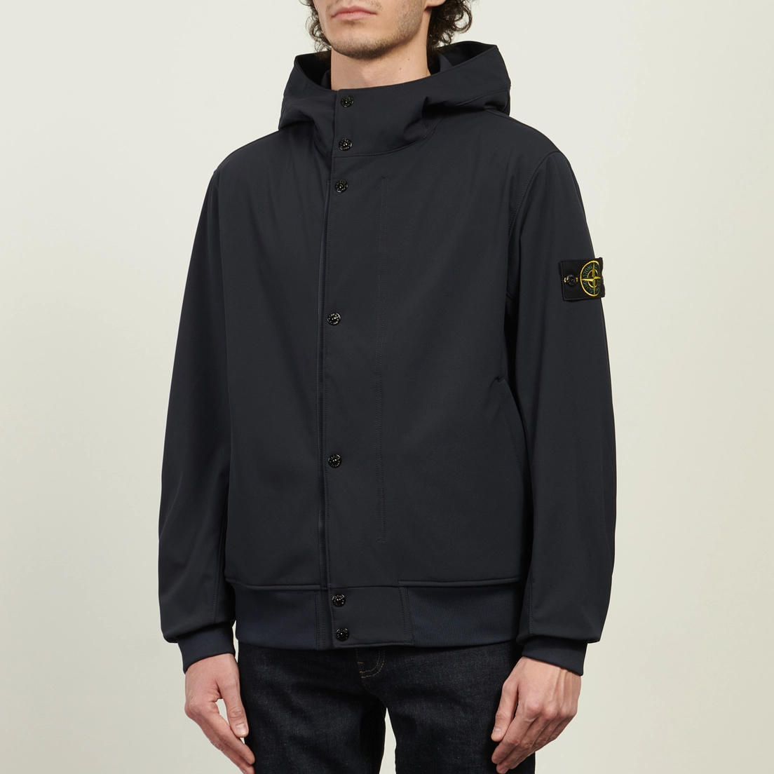 Stone Island Мужская куртка ветровка Light Soft Shell-R E.Dye Waterless Color System