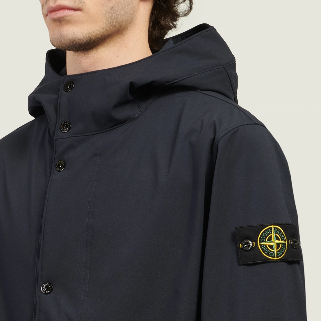 Stone Island Мужская куртка ветровка Light Soft Shell-R E.Dye Waterless Color System