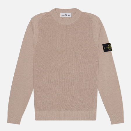 Мужской свитер Stone Island Micro Stitch Soft Organic Cotton Loose, цвет бежевый, размер M