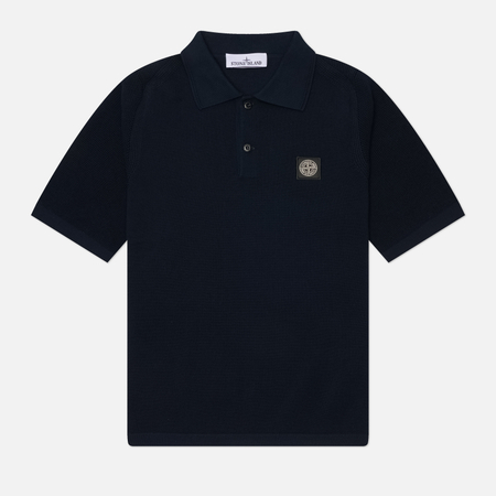 Мужское поло Stone Island Micro Stitch Soft Organic Cotton, цвет синий, размер L