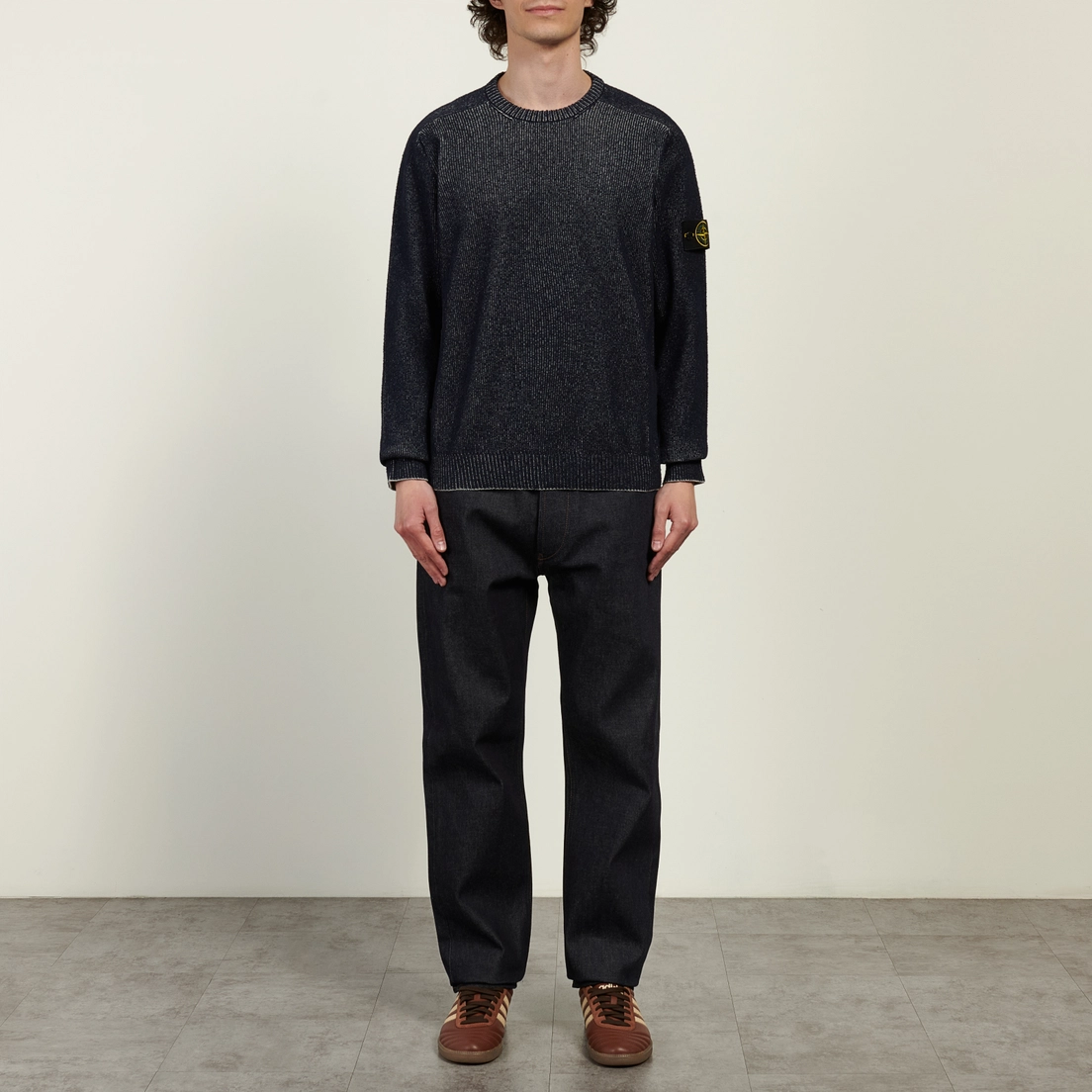 Stone Island Мужской свитер Plated Rib Cotton Boucle