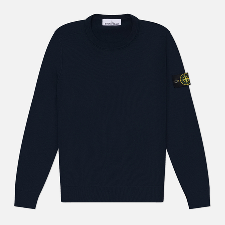 Мужской свитер Stone Island Soft Organic Cotton Crewneck, цвет синий, размер XXL
