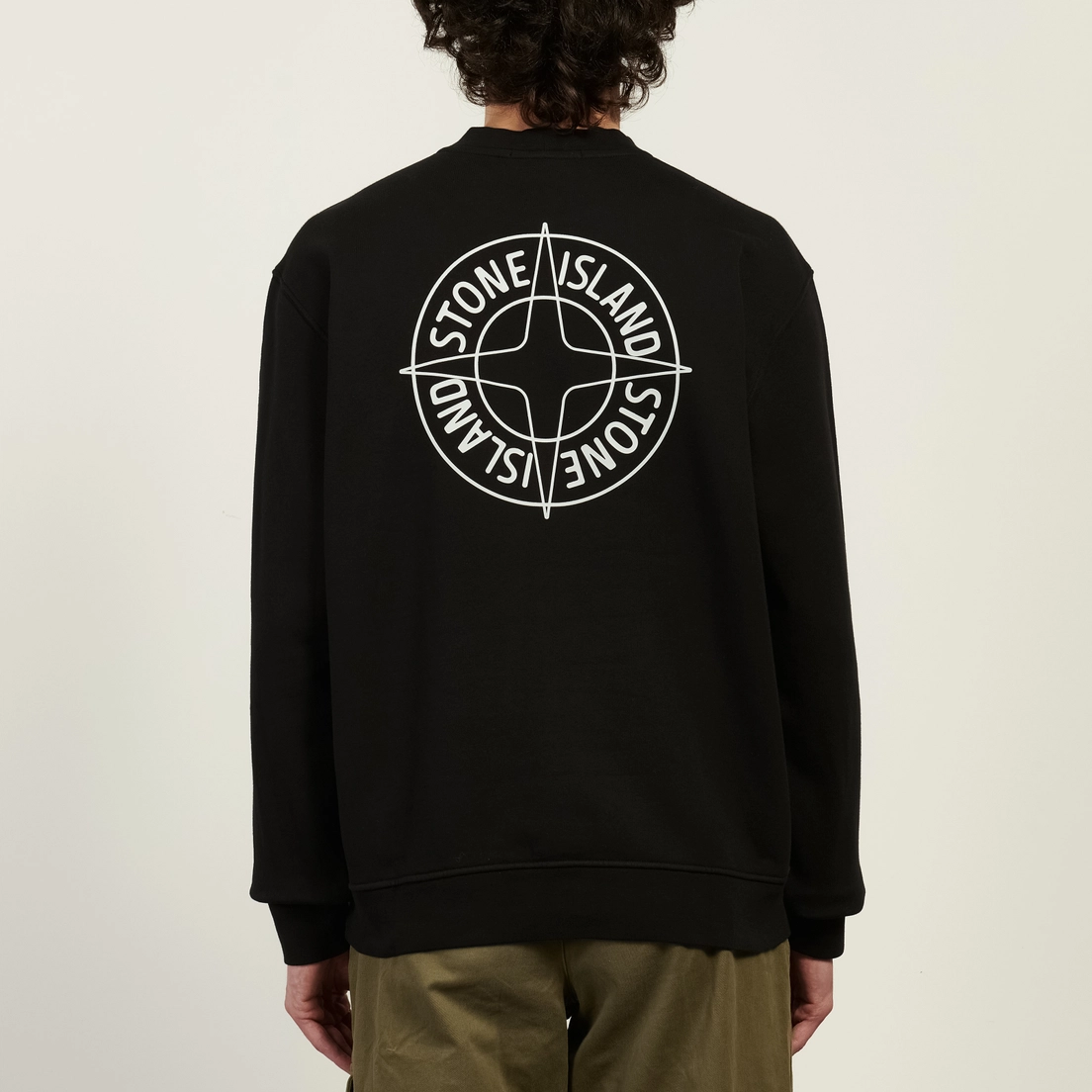 Stone Island Мужская толстовка Cotton Fleece Raised Compass Logo Print