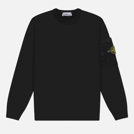 Мужская толстовка Stone Island Cotton Fleece Regular Midweight, цвет чёрный, размер XXL