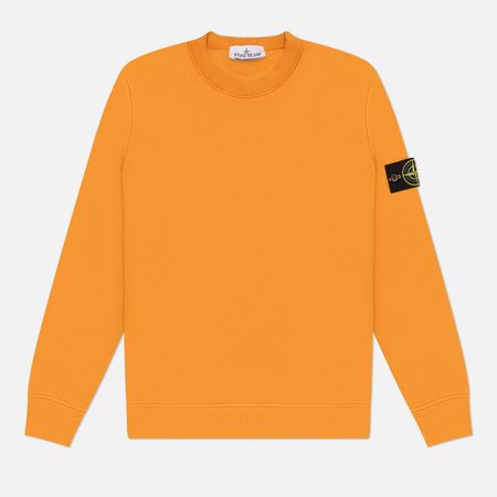 Мужская толстовка Stone Island Organic Cotton Fleece Midweight Crewneck, цвет оранжевый, размер XL