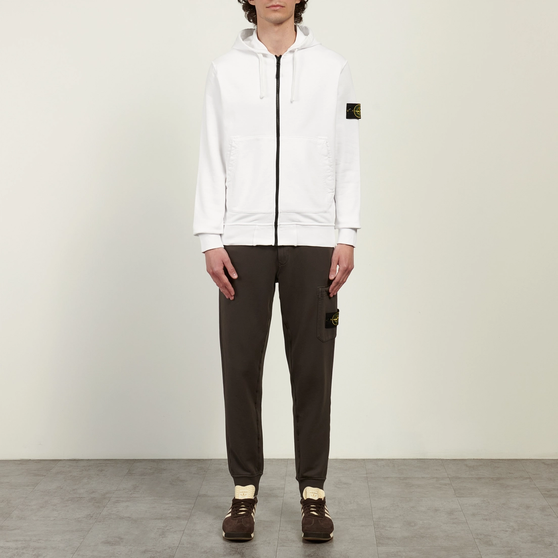 Stone Island Мужская толстовка Organic Cotton Fleece Midweight Zip-Up Hoodie