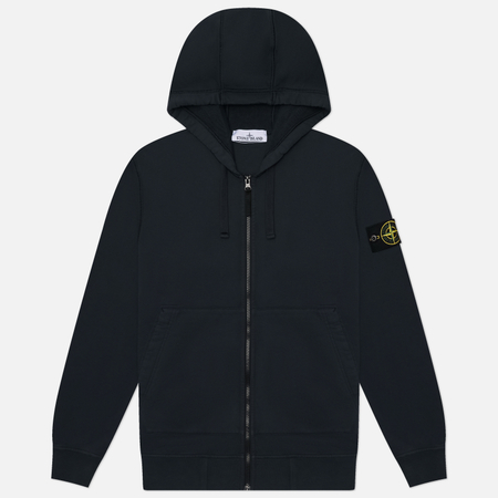 Мужская толстовка Stone Island Organic Cotton Fleece Midweight Zip-Up Hoodie, цвет синий, размер XL