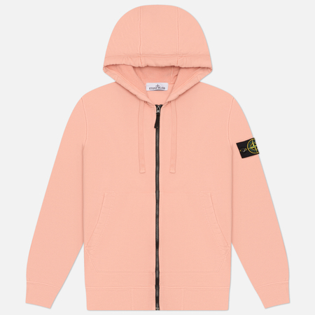 Мужская толстовка Stone Island Organic Cotton Fleece Midweight Zip-Up Hoodie, цвет розовый, размер L